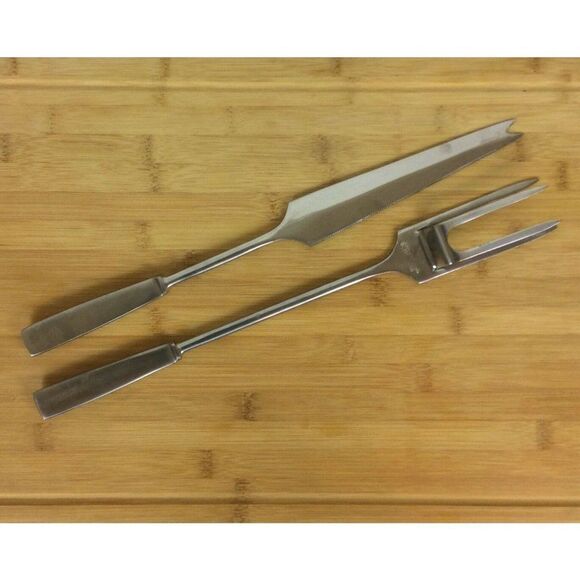 Capri Italy Carving Set Stainless Steel Knife Serving Fork Vtg Mid Century - Picture 1 of 6